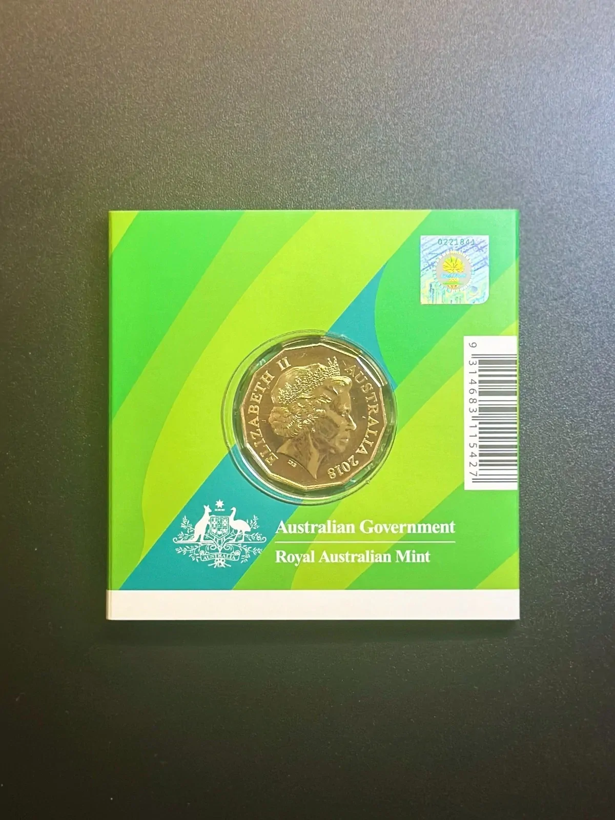 2018 Australia Gold Coast XXI Commonwealth Games 50c Cents Plated UNC Coin Card