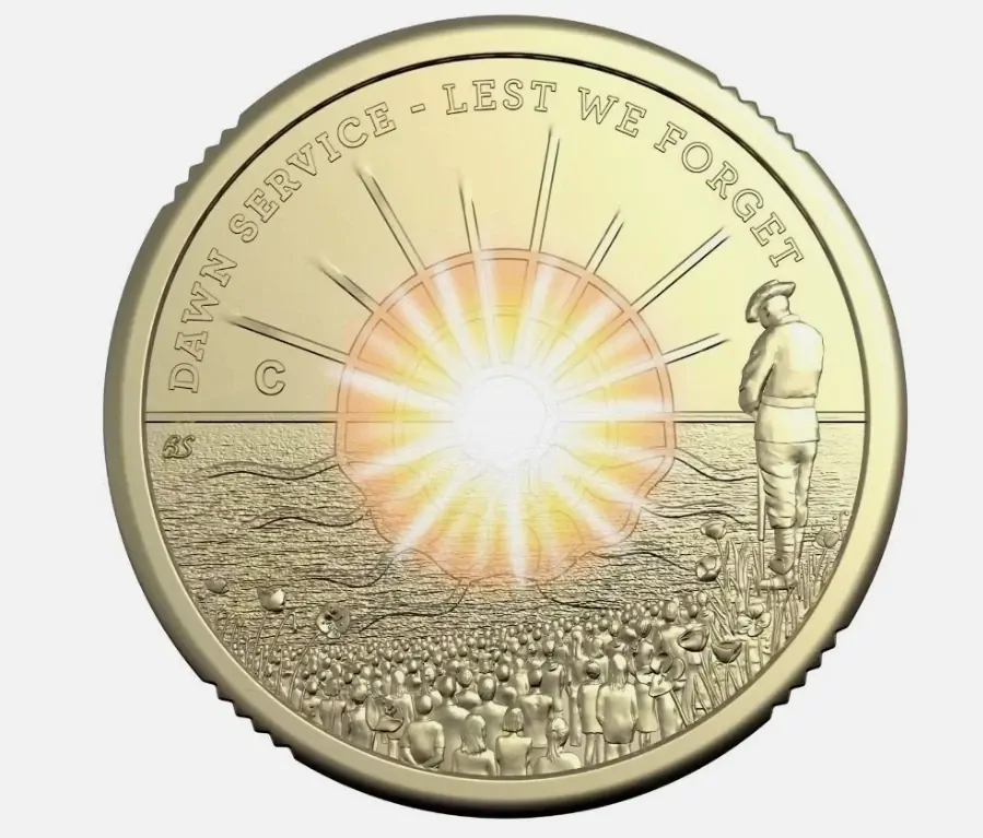 2026 Australia $2 COLOUR COIN -DAWN SERVICE - " C" MARK UNC MINT CARD