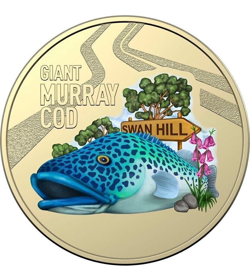 coloured murray cod Aussie Big Things 2023 $1 Al-Br 10-Coin Uncirculated Collect