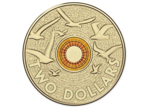 (NB) 2015 $2 lightly CIRCULATED COIN LARKS FLanders field dove  REMEMBRANCE DAY