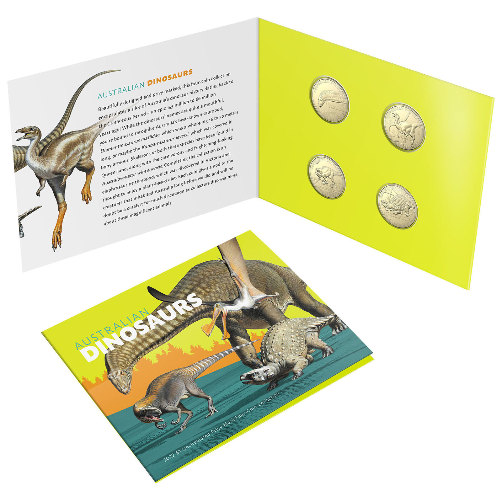 Australian Dinosaurs - $1 Privy Mark Uncirculated Four Coin Collection 2022