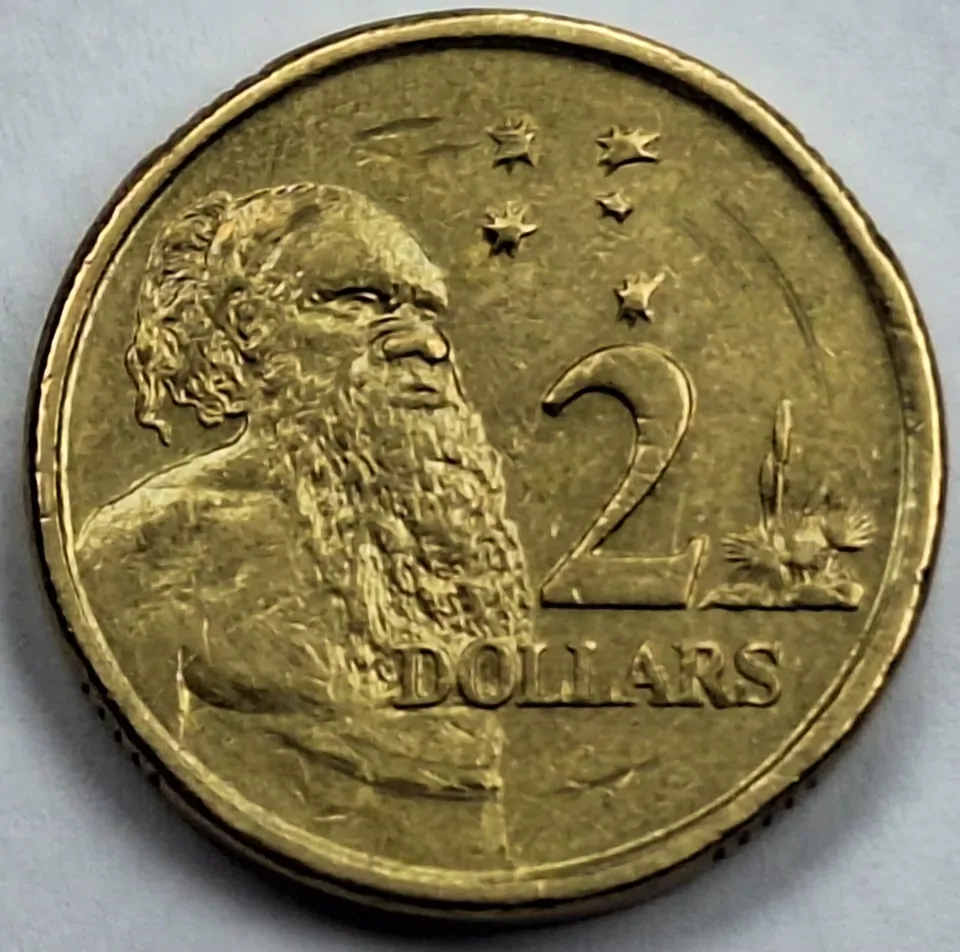 1997 $2 Dollar Australian Coin - Aboriginal Elder - Circulated Condition