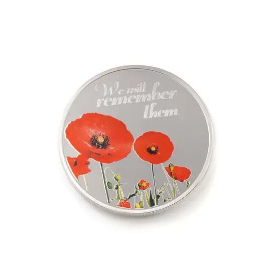 Silver Plated Poppy Medallion In Gift Box Collectable ANZAC medallion coin