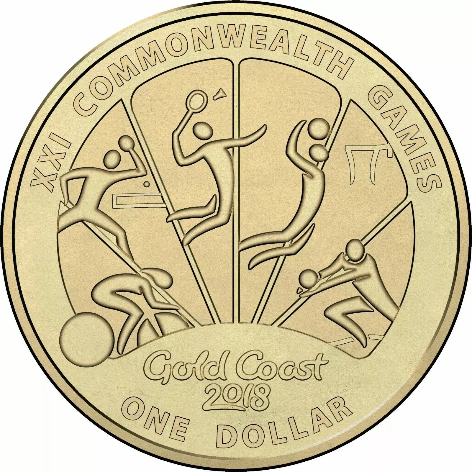 $1 2018 Gold Coast Commonwealth Games Design #4 cycling etc AUS UNC from folder