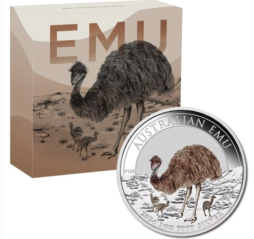 2024 Australian Emu 1oz Silver Coloured coin royal australian mint Ballot coin l