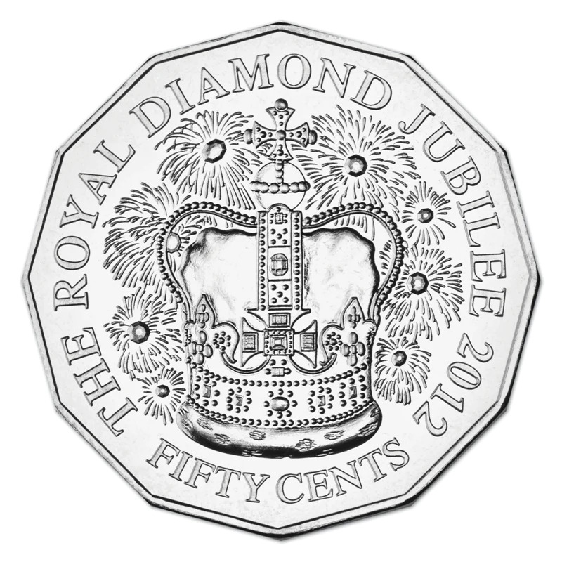 50c 2012 QEII Diamond Jubilee Carded UNC collectors coin