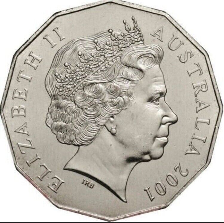 50c Cent Coin 2001 Centenary of Federation Tasmania CIRCULATED (2.2 m)