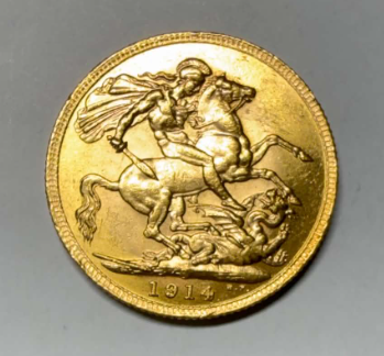 1914 Perth George V Large Head Sovereign  Australia