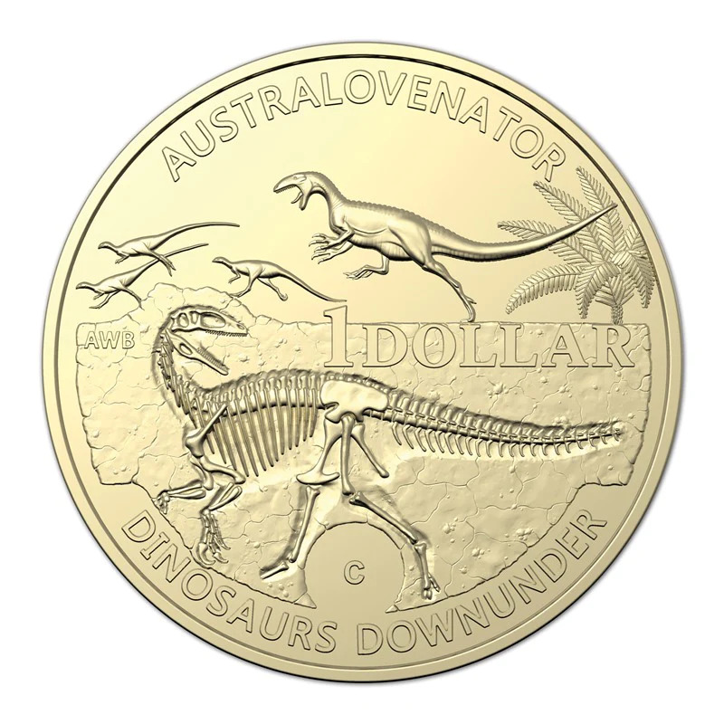 $1 2022 Dinosaurs Down Under 'C' Mintmark UNC - Set Of 5 collectable coins