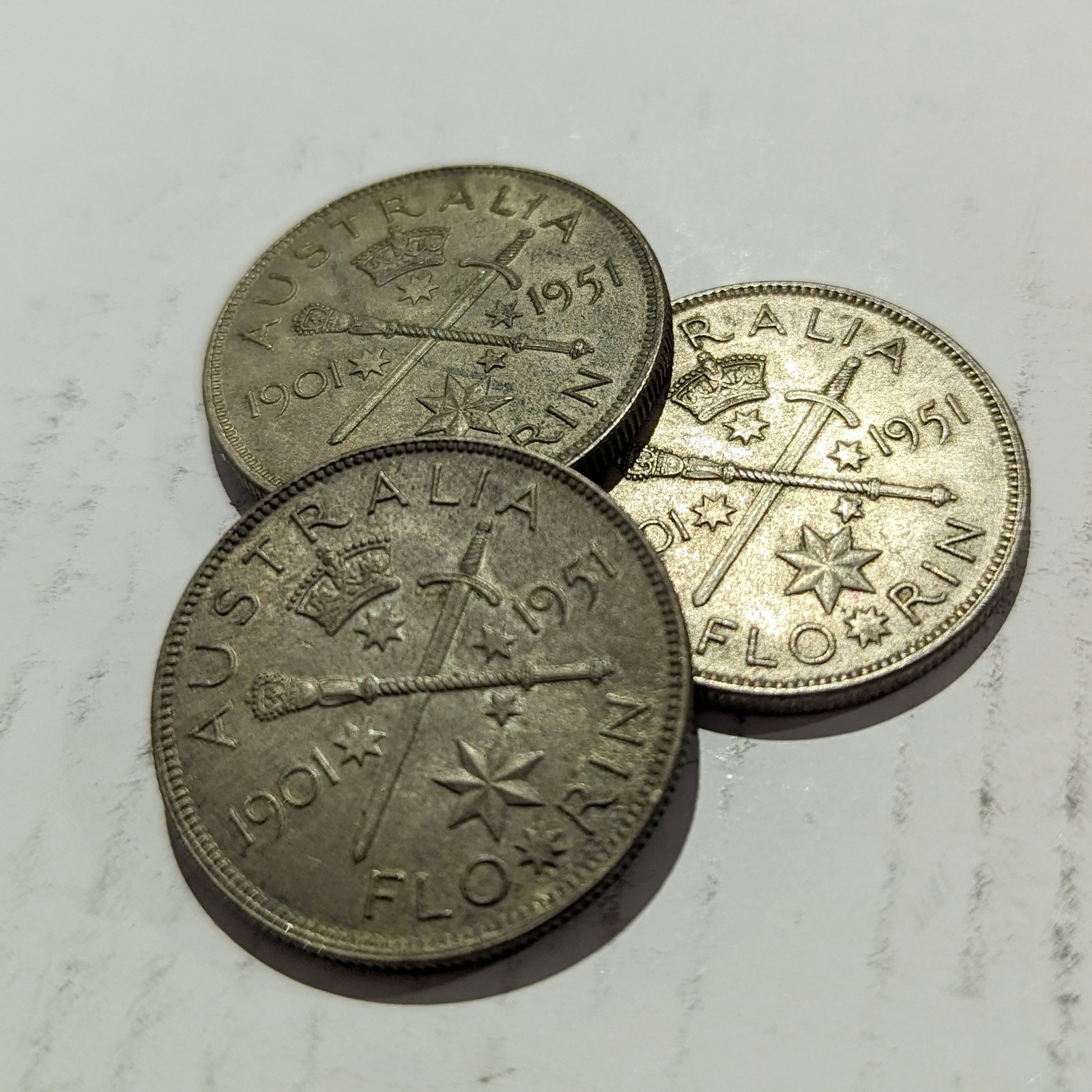 1901 1951 Jubilee Florin Australian Silver Coin Circulated