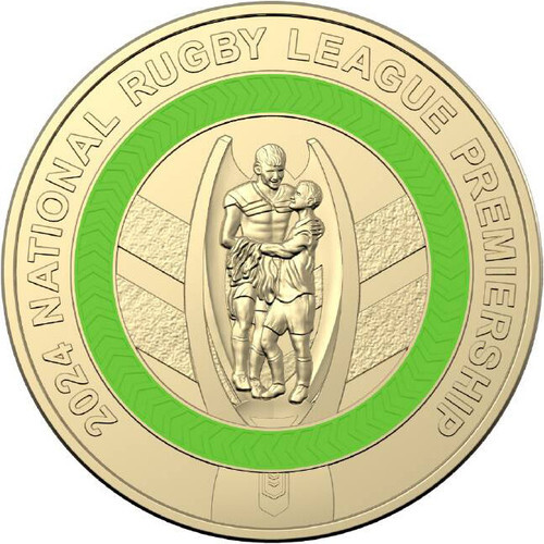 $2 2024 National Rugby League Premiership Circulated TWO Dollar Coin NRL