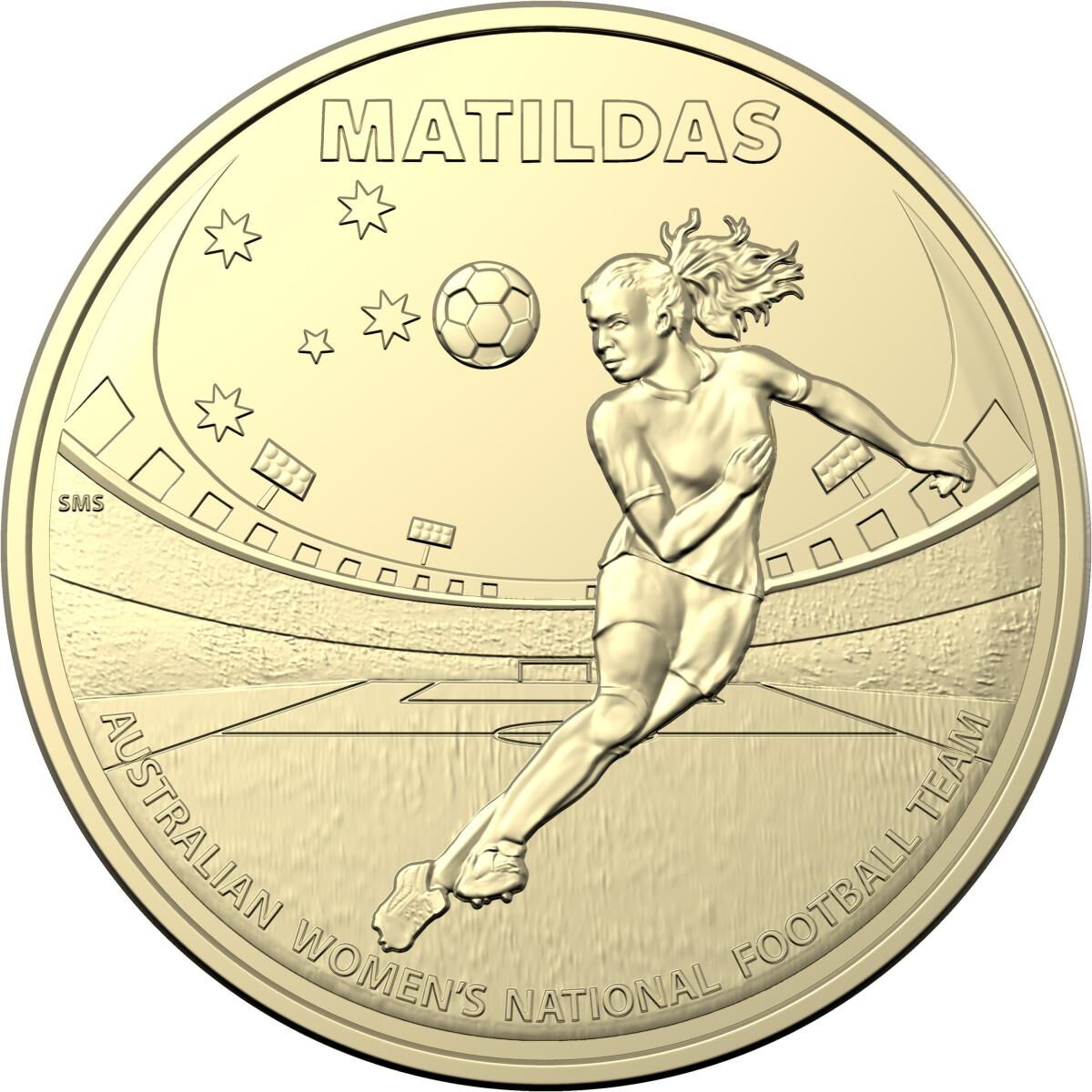 $1 2023 Matildas Soccer HEADER Lightly Circulated AUS ONE DOLLAR Coin