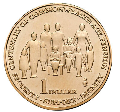 $1 2009 100th year of the Age Pension Circulated AUS One Dollar Coin