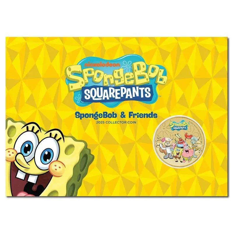 Tuvalu 2025 $1 SpongeBob & Friends UNC collectbal coin square pants