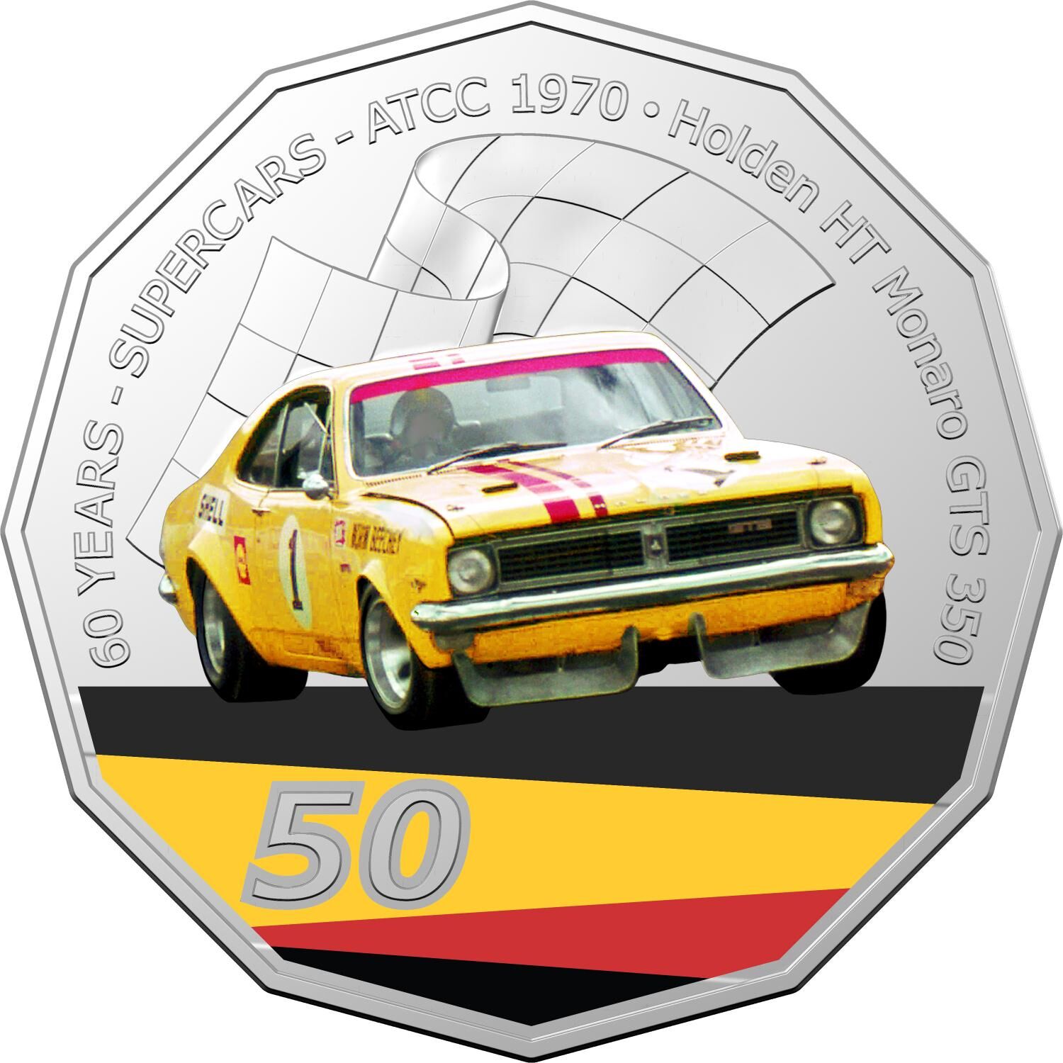 2020 50¢ 60 Years of Australian Touring Car Champions Holden HT Monaro - 50c Col