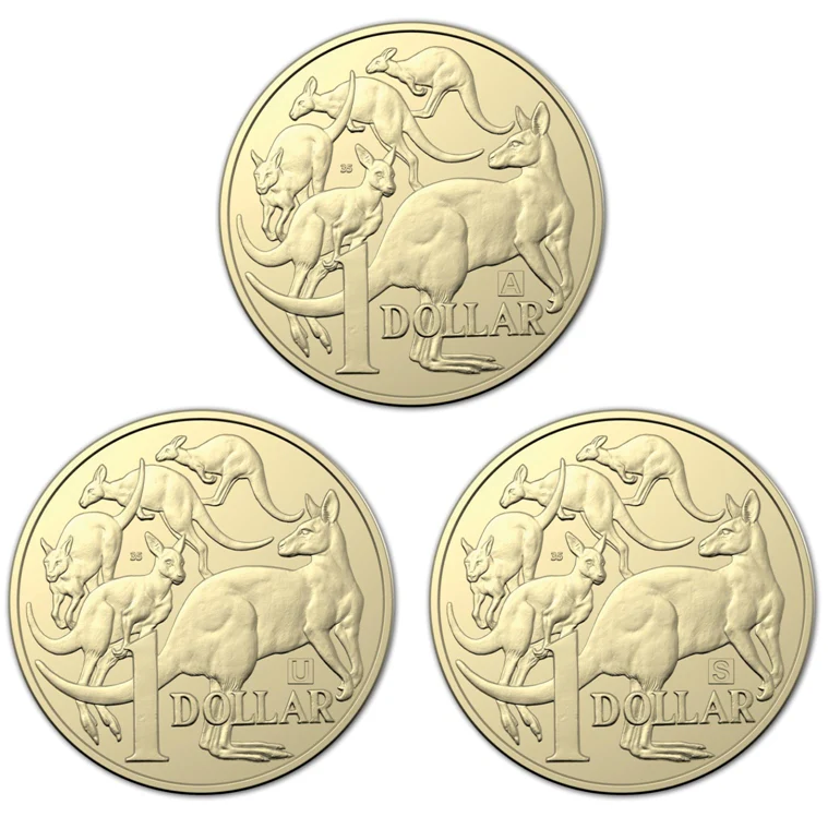 $1 2019 A.U.S Anniversary Set of 3 Lightly Circulated AUS ONE DOLLAR Coin