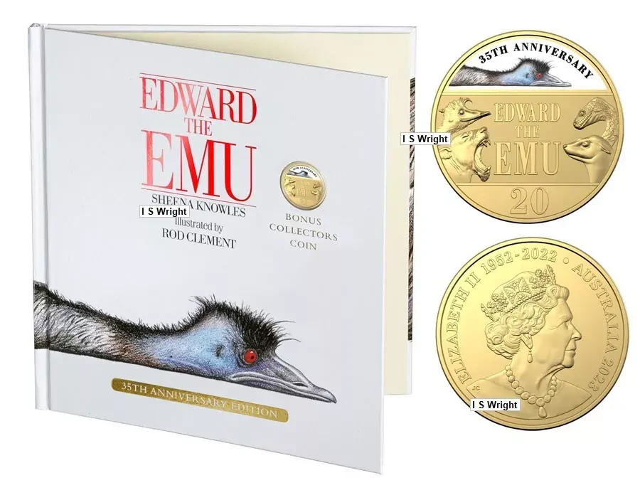 Australia: 2023 20c GOLD Gilt & 35th Anniv of Edward the Emu Book