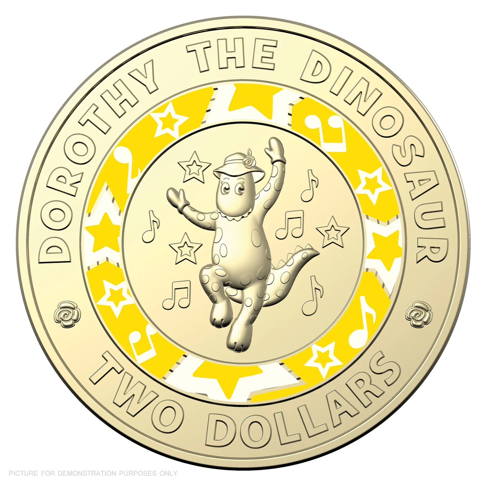 $2 2021 Wiggles - Dorothy the Dinosaur Lightly Circulated Coloured AUS TWO DOLLA