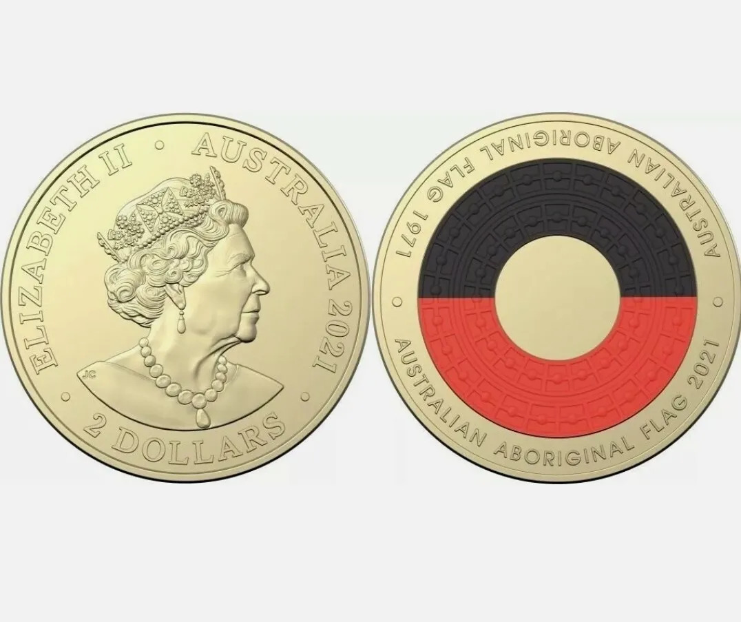 $2 2021 Aboriginal Flag MINT Uncirculated AUS TWO DOLLAR Coin out of RAM bag