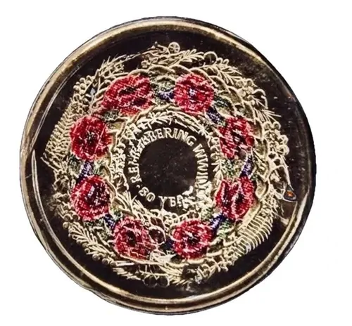 2025 Remembrance 80th Anniversary Remembering end of war WW2 Wreath Coloured $2