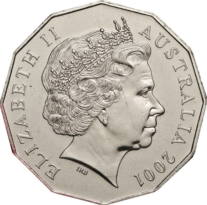 Circulated 2001 50c Fifty Cent QUEENSLAND " QLD " Centenary of Federation Commor