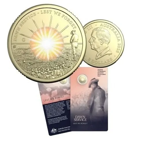 2026 $2 Dawn Service ‘C’ - 2025 'C' Mintmark 80 Years Remembering CARDED COINS