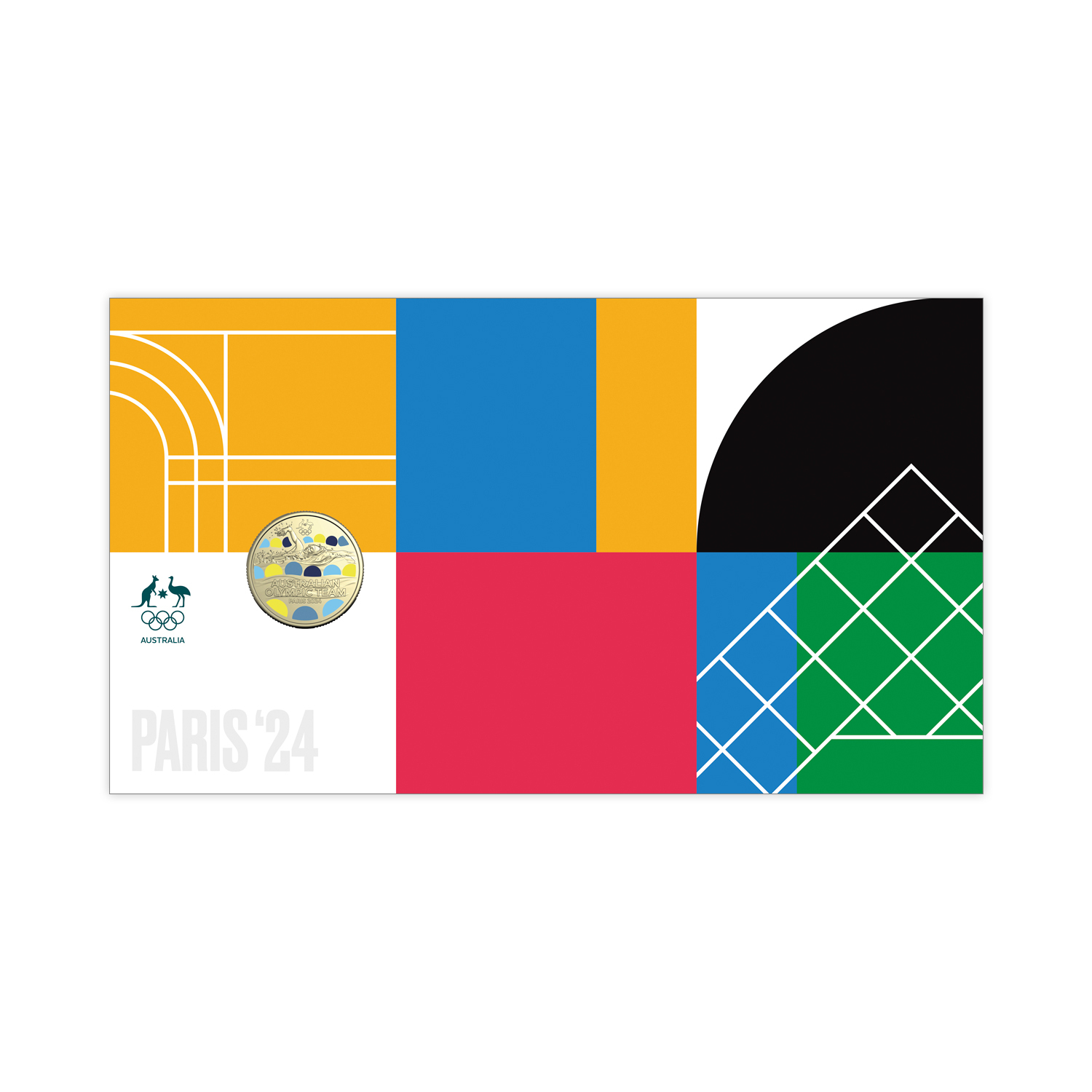 $1 coin Paris 2024 Olympic Games — 2024 Australian Olympic Team Postal Numismati