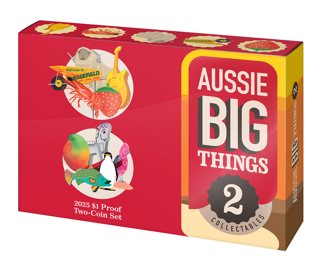 Aussie Big Things 2 Box Proof Set of 2 Australian $1 One Dollar 2025 Coins - UNC
