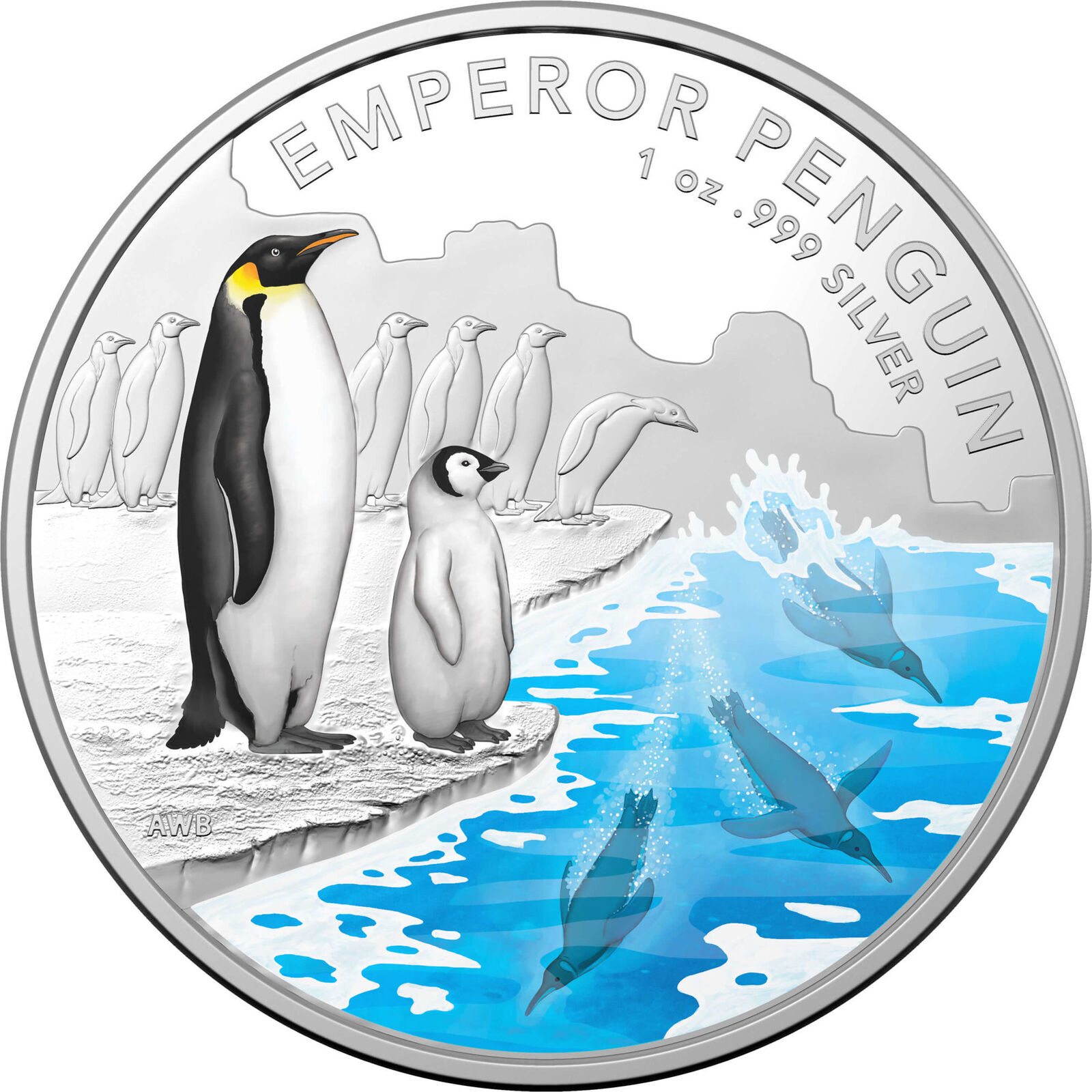Emperor Penguin - Silver Proof $5 Silver Proof Coin 2023 Australian Antarctic Te