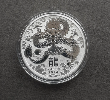 2024 $1 Year of the Dragon 1oz Silver Coin