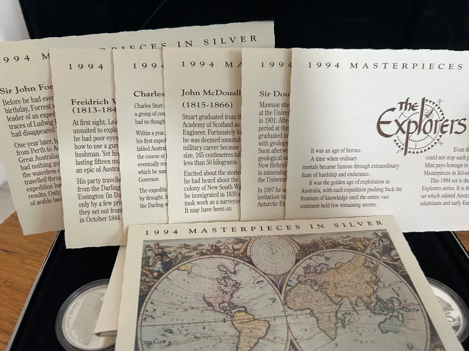 1994 Masterpieces in Silver - The Explorers (complete) over 5oz of silver