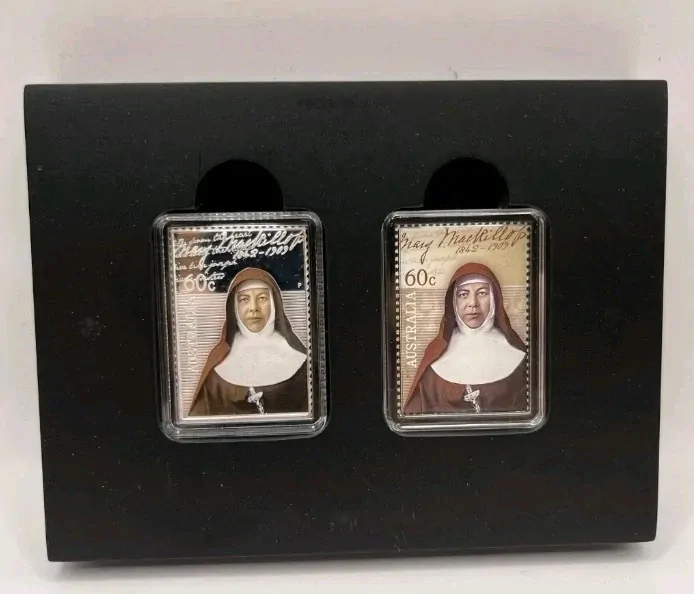 2010 60 Cent Fine Silver Proof Stamp/Coin Set - Mary MacKillop Canonisation