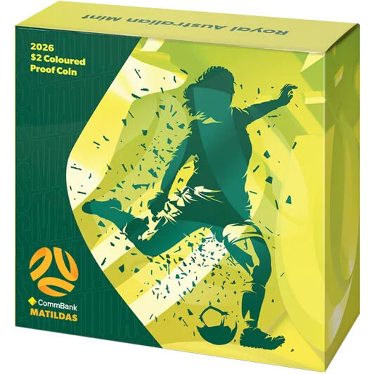 2026 $2 Matildas Coloured AlBr Proof Coin