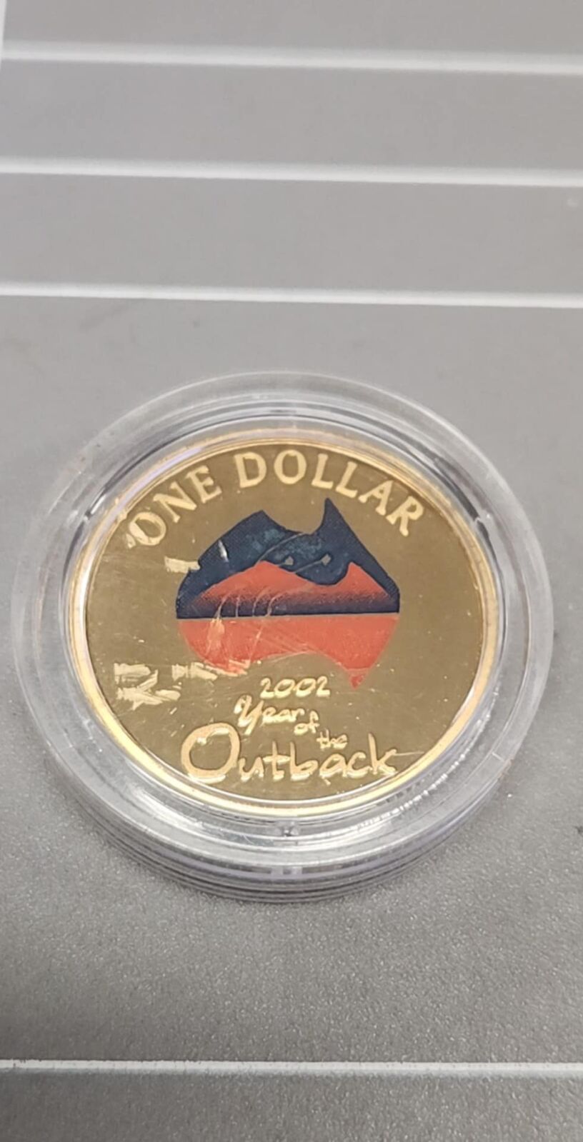 2002 One Dollar $1 Coin - Year of the Outback - Coloured Ex Proof Set in orginal