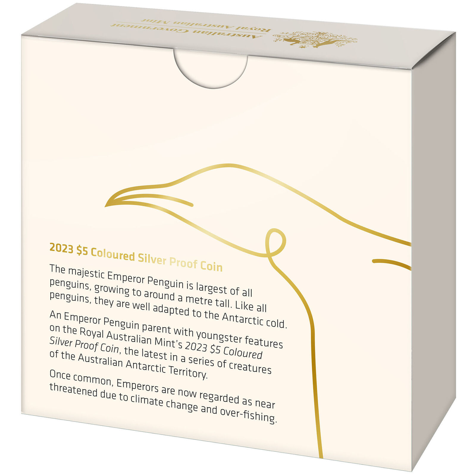 Emperor Penguin - Silver Proof $5 Silver Proof Coin 2023 Australian Antarctic Te