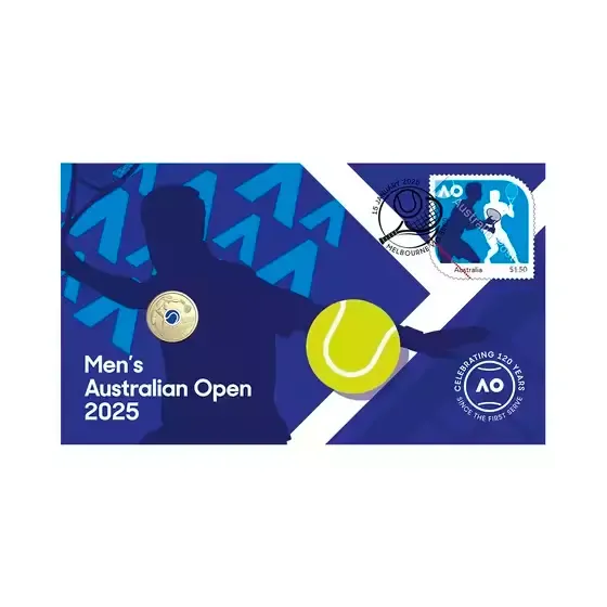 2025 Australian Open Men's Postal Numismatic Cover (PNC) AO Uncirculated $2 Coin
