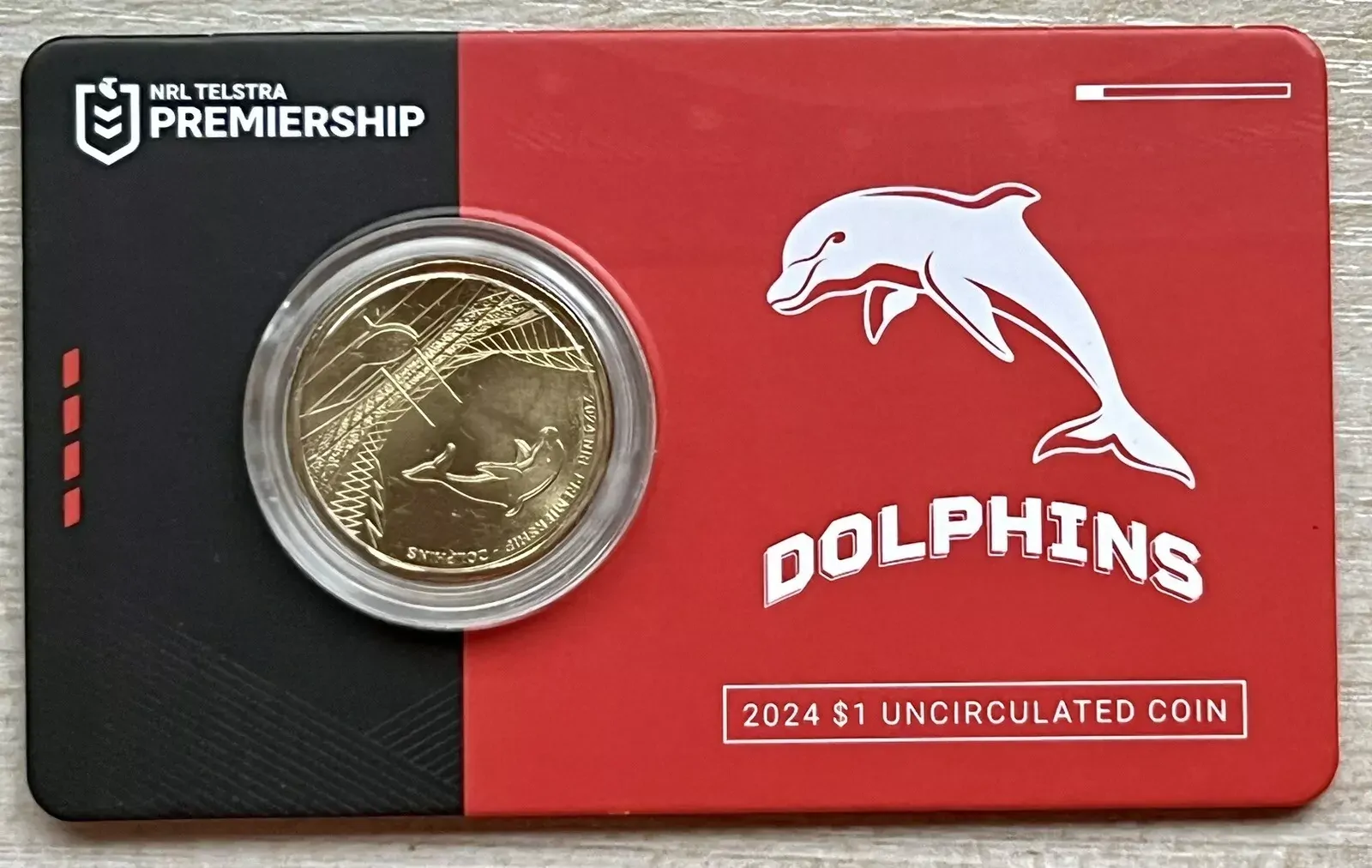 2024 Australia National Rugby League $1 Coin in Card - Dolphins Team coin & Card