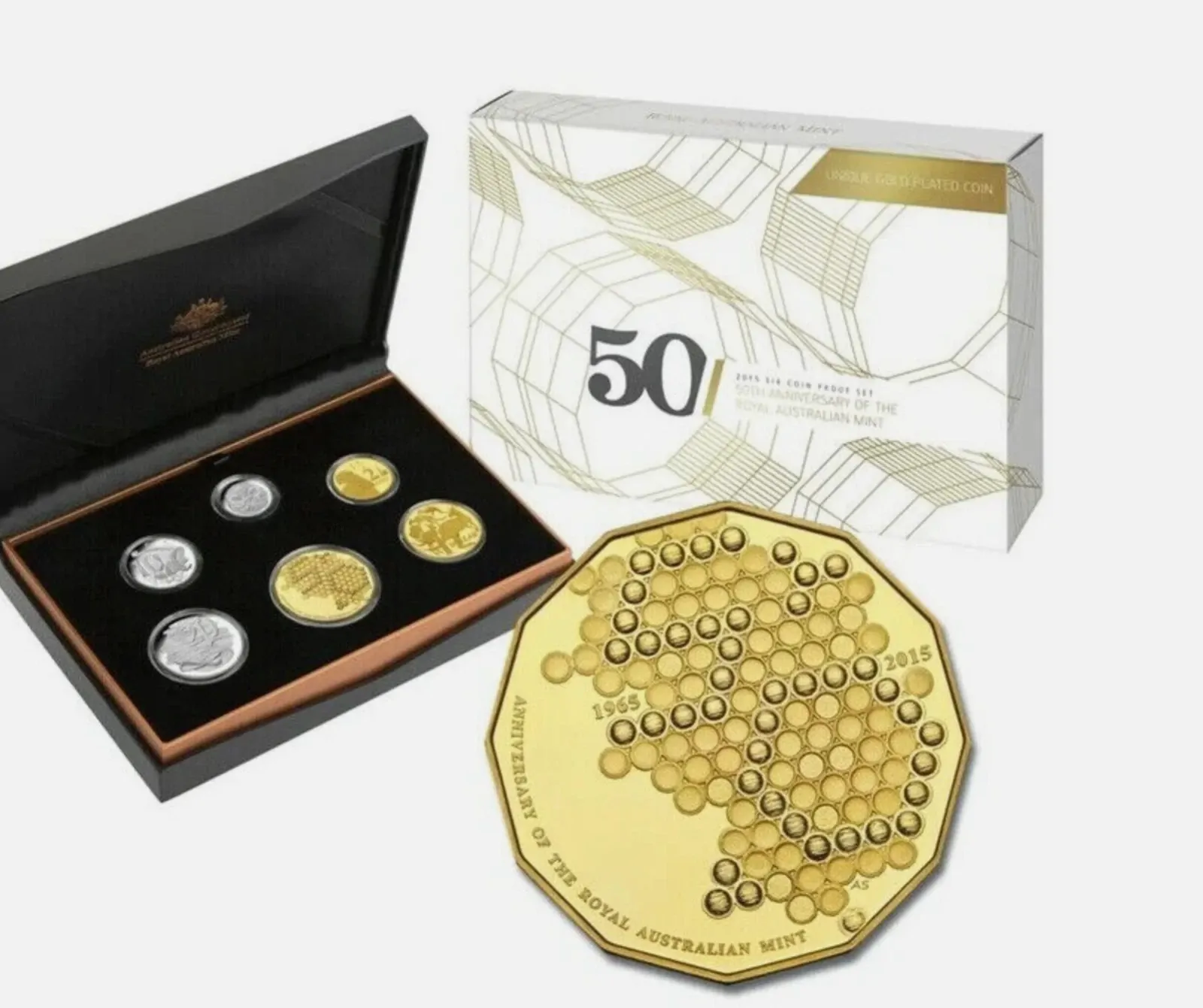 Australia Decimal Proof Set 2015 - Gold Plated 50c