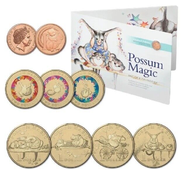 2017 Possum Magic 8 Coin Set $2 $1 1c LIMITED Collection Royal Australian Mint