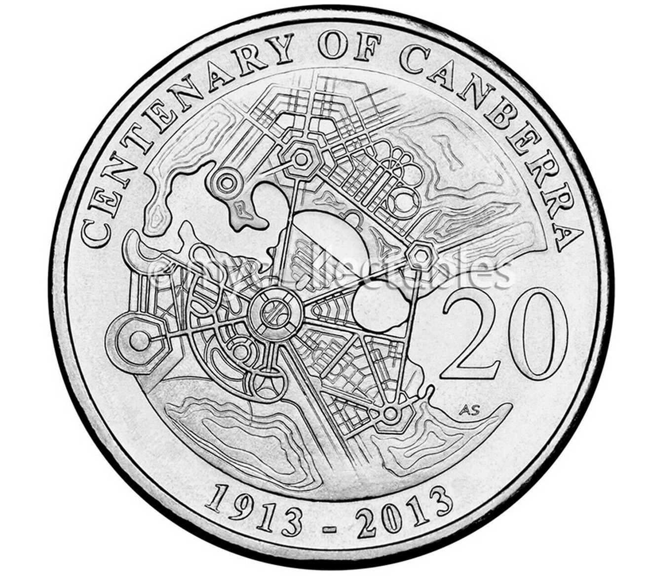 20c 2013 Centenary of Canberra Lightly Circulated Aus Twenty Cent Coin