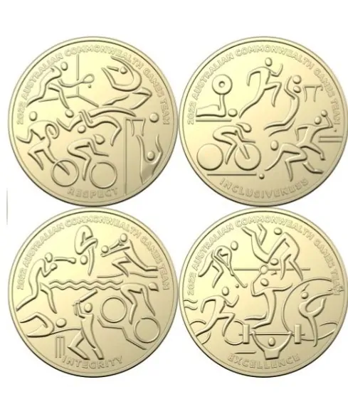 2022 $1 Coin Uncirculated Australian Commonwealth Games Team - 4 Coins