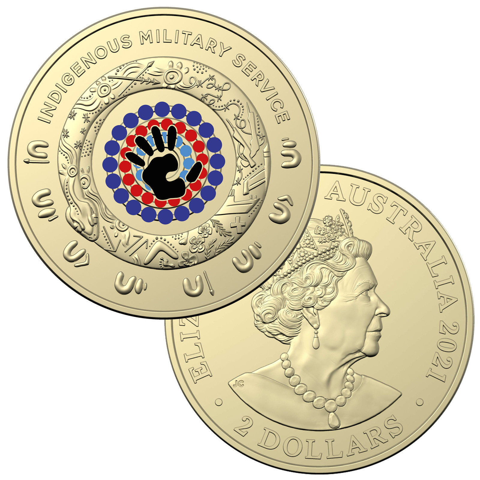 $2 2021 Indigenous Military Service NEW Uncirculated AUS TWO From Ram Bag