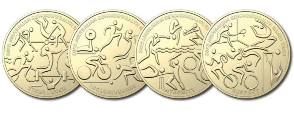 2022 $1 Coin Uncirculated Australian Commonwealth Games Team - 4 Coins