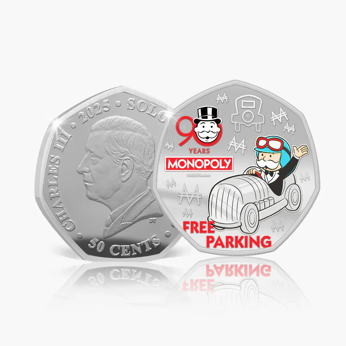 Monopoly 90th Anniversary 2025 Silver Plated 6 Coin set Pack 50p euro