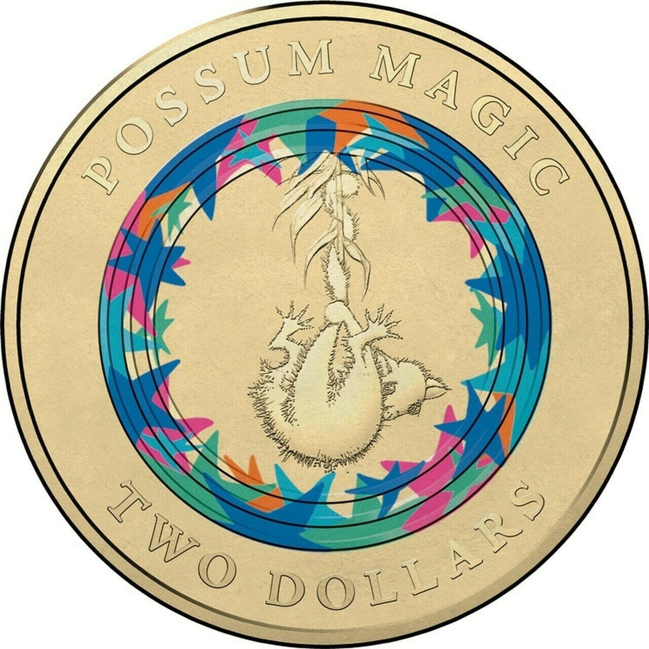 AUSTRALIAN TWO DOLLAR $2 COIN - 2017 - POSSUM MAGIC SAD & INVISIBLE HUSH lightly