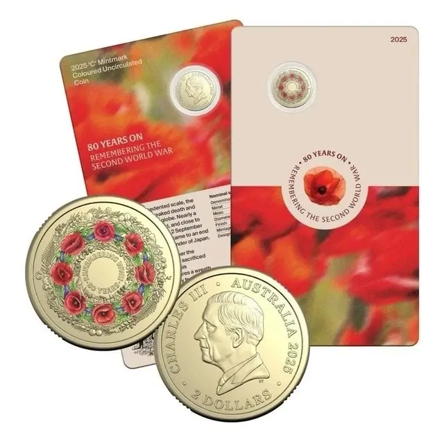 2026 $2 Dawn Service ‘C’ - 2025 'C' Mintmark 80 Years Remembering CARDED COINS