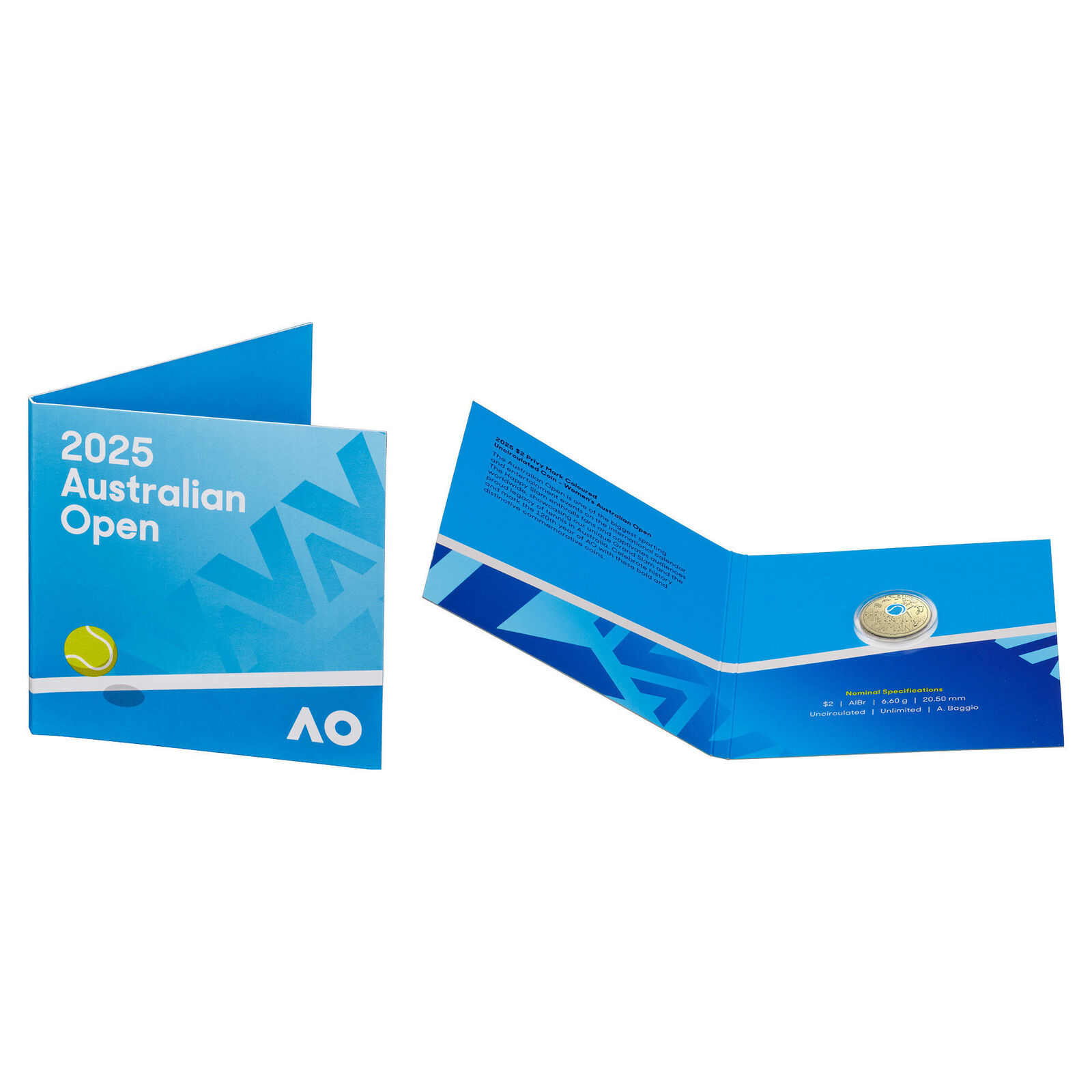 2025 Women’s Australian tennis Open $2 Privy Mark Coin in Folder
