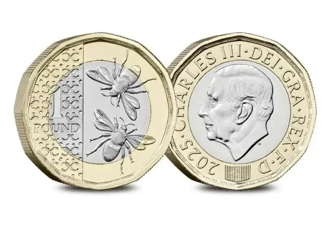 2025 £1 ONE POUND honeybee  RARE LOW MINTAGE KING CHARLES UNC BEES COIN FROM A S