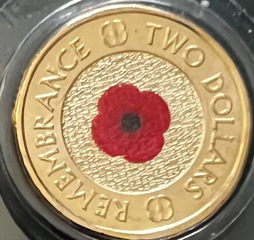 2023 $2 35th Anniversary Red Poppy (2012 Red Poppy REMEMBRANCE) UNC in 2x2