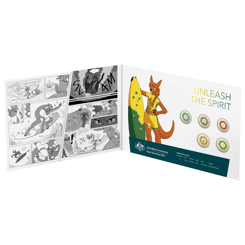 $2 2020 Australian Tokyo Olympic Team 5 Coin Collection coloured